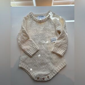 Old Navy Ivory Knit Baby Onesie